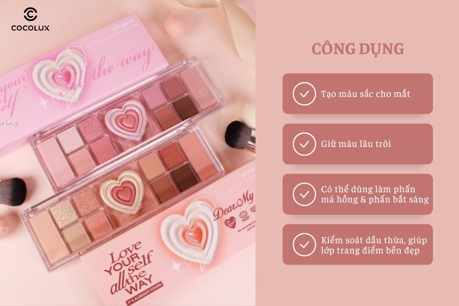 c&ocirc;ng dụng Phấn Mắt Peripera All Take Mood Like Palette