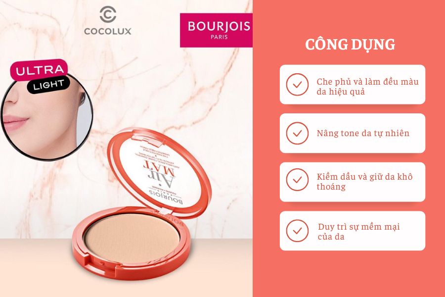 Công dụng của Phấn Nén Bourjois Air Mat