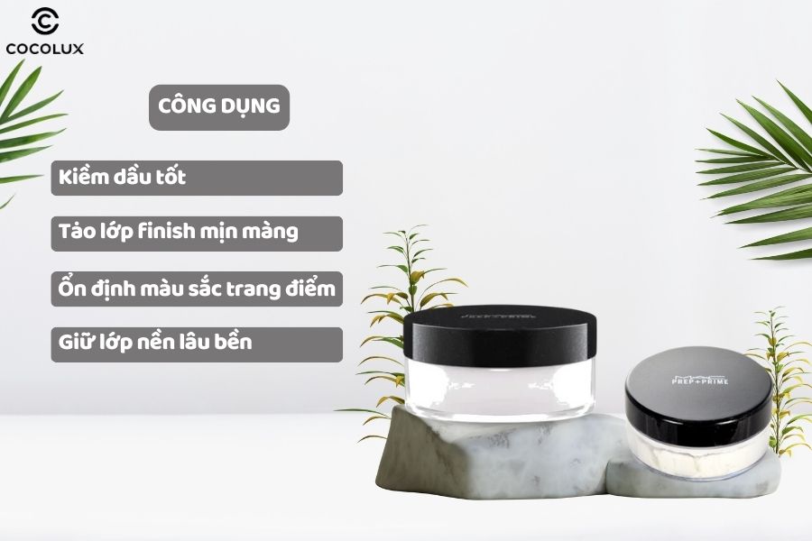 Công dụng chính của phấn phủ MAC dạng bột kiềm dầu 