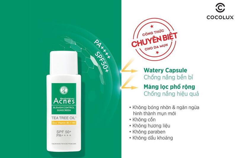 C&ocirc;ng dụng của sản phẩm Sữa Chống Nắng Acnes Blemish Control Sunscreen