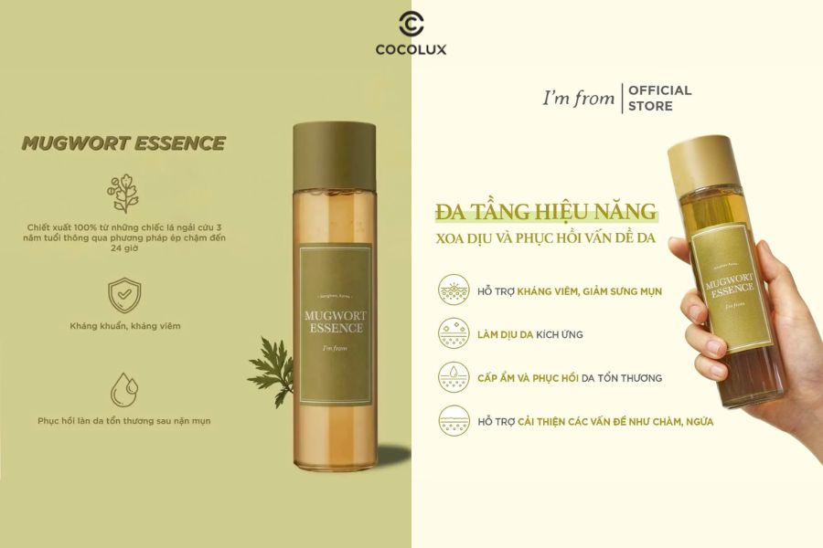 C&ocirc;ng dụng tinh chất ngải cứu I'm From Mugwort Essence