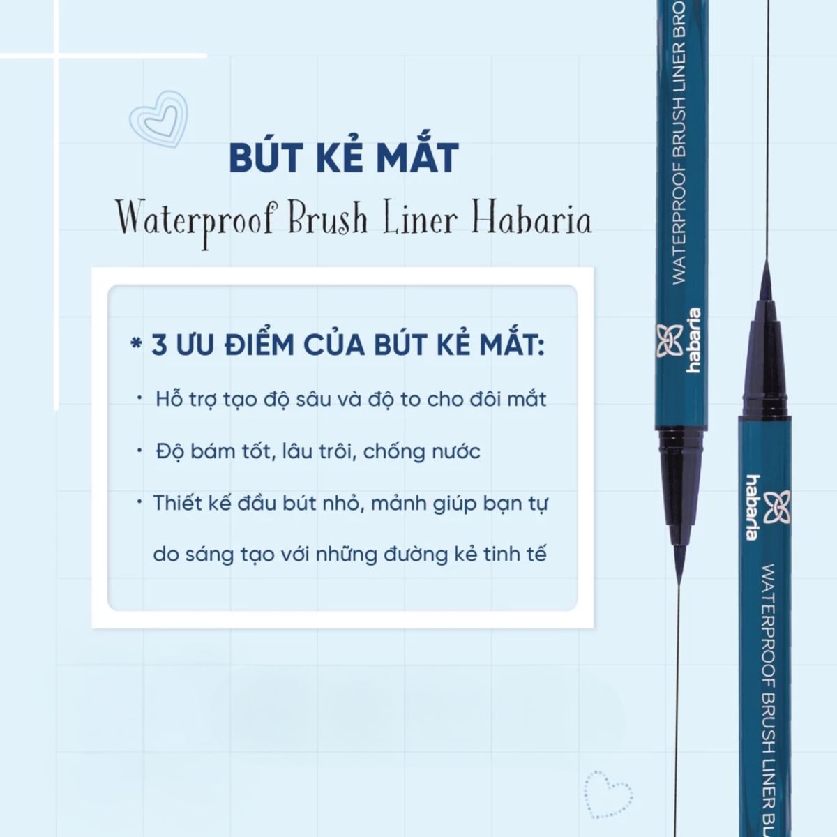 Dạ Kẻ Mắt Habaria Waterproof Brush Liner (Màu Đen - Màu Nâu)