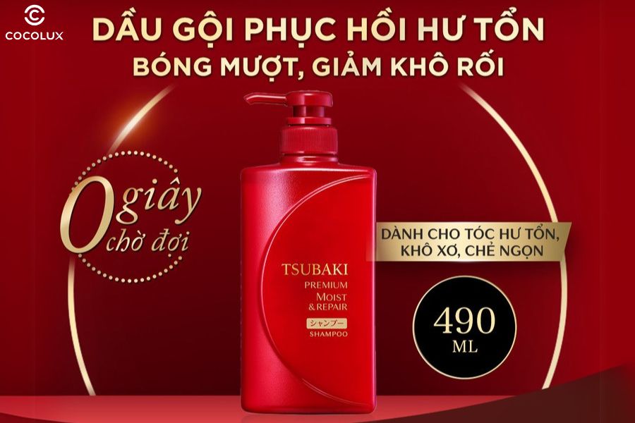 Dầu gội cho tóc uốn TSUBAKI Premium