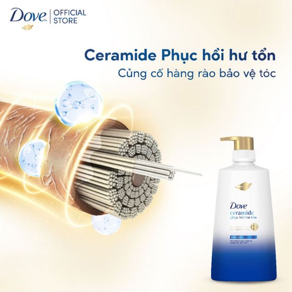 Dầu Gội Dove Ceramide Hỗ Trợ Phục Hồi Tóc Hư Tổn 640g