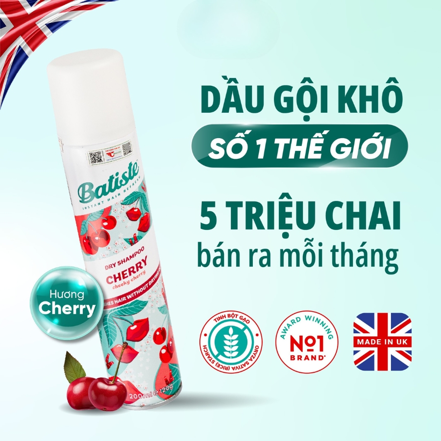 Dầu gội khô Batiste Cherry 200ml