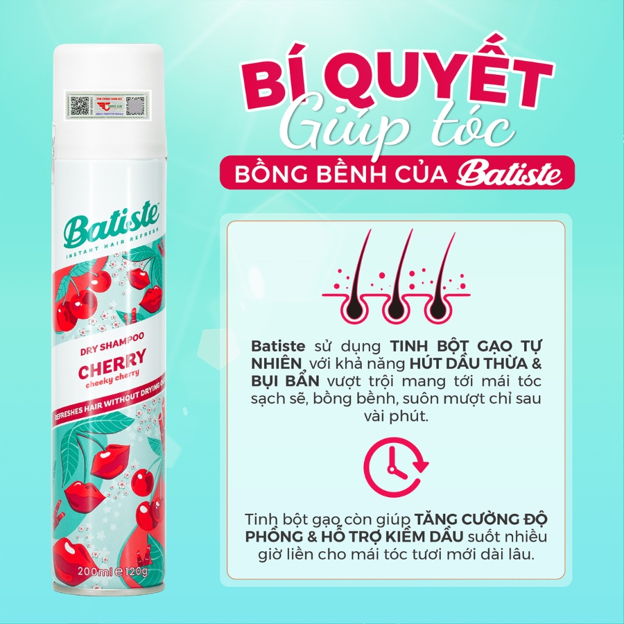 Dầu gội khô Batiste Cherry 200ml