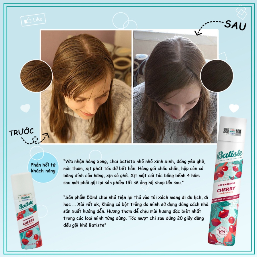 Dầu gội khô Batiste Cherry 200ml