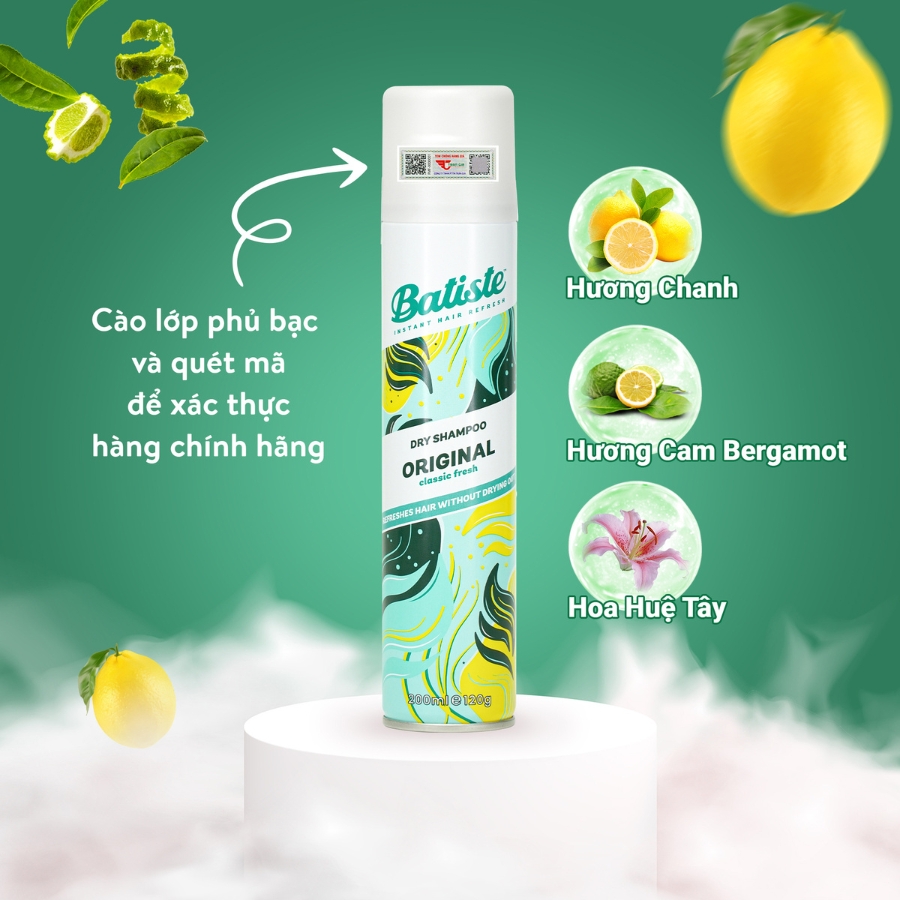 Mô tả Dầu Gội Khô Batiste Original 200ml
