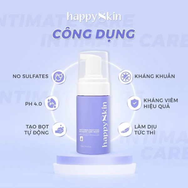 Dung Dịch Vệ Sinh Khử Mùi Happyskin Anti-Odor Soothing Intimate Care Wash 100ml