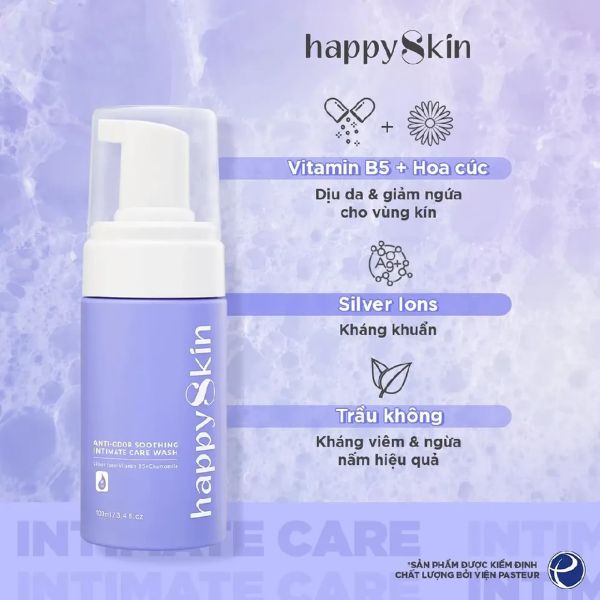 Dung Dịch Vệ Sinh Khử Mùi Happyskin Anti-Odor Soothing Intimate Care Wash 100ml