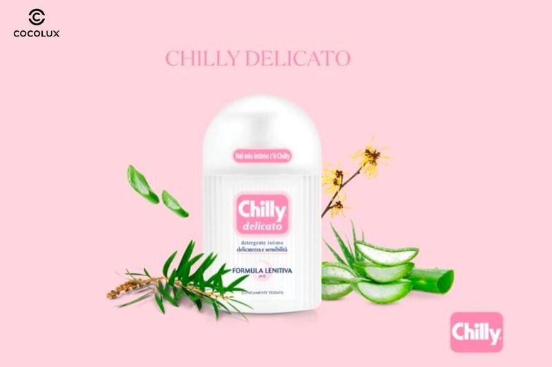 Thiết kế bao bì của dung dịch vệ sinh phụ nữ Chilly màu hồng