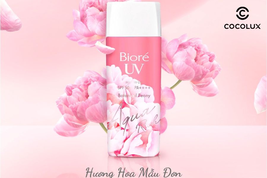 Gel chống nắng Biore dưỡng ẩm hoa mẫu đơn