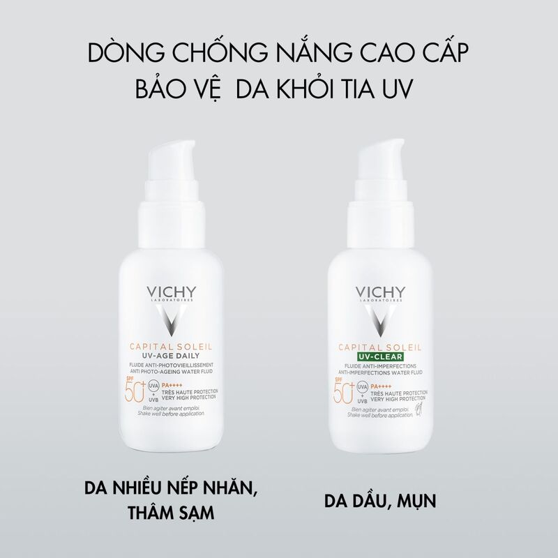Gel Chống Nắng Vichy Capital Soleil UV Age Daily SPF 50 Bảo Vệ Da, Ngừa Thâm Nám 40ml