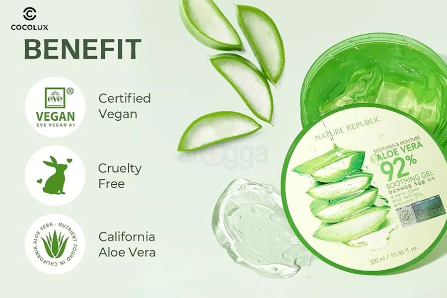 Ưu điểm của Gel Dưỡng Ẩm Nature Republic Soothing & Moisture L&ocirc; Hội 92%