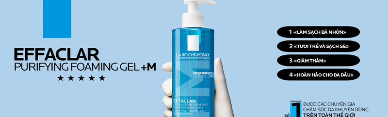 Gel Rửa Mặt La Roche-Posay Effaclar Moussant Purifiant Tạo Bọt Cho Da Dầu, Nhạy Cảm 400ml