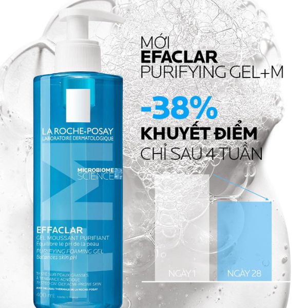 Gel Rửa Mặt La Roche-Posay Effaclar Moussant Purifiant Tạo Bọt Cho Da Dầu, Nhạy Cảm 400ml