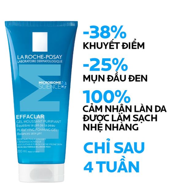 Gel Rửa Mặt La Roche-Posay Effaclar Moussant Purifiant Tạo Bọt Cho Da Dầu, Nhạy Cảm 200ml