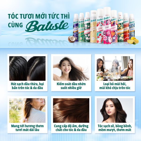 Gội Khô Batiste Chống Xơ Rối De-frizz 200ml