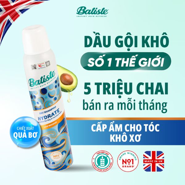 Gội Khô Batiste Cấp Ẩm Cho Tóc Khô Hydrate 200ml