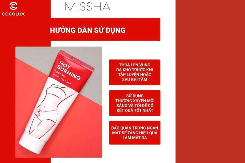 Hướng dẫn sử dụng kem tan mỡ Missha Hot Burning Perfect Body