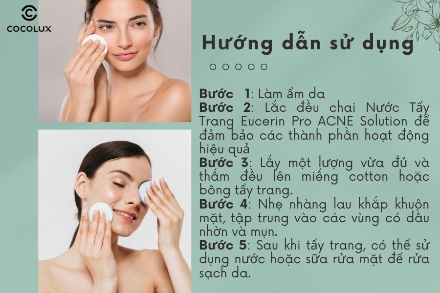 Hướng dẫn sử dụng Tẩy trang Eucerin