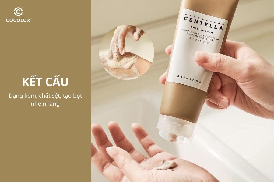 Kết cấu của sữa rửa mặt Skin1004 Madagascar Centella Ampoule Foam