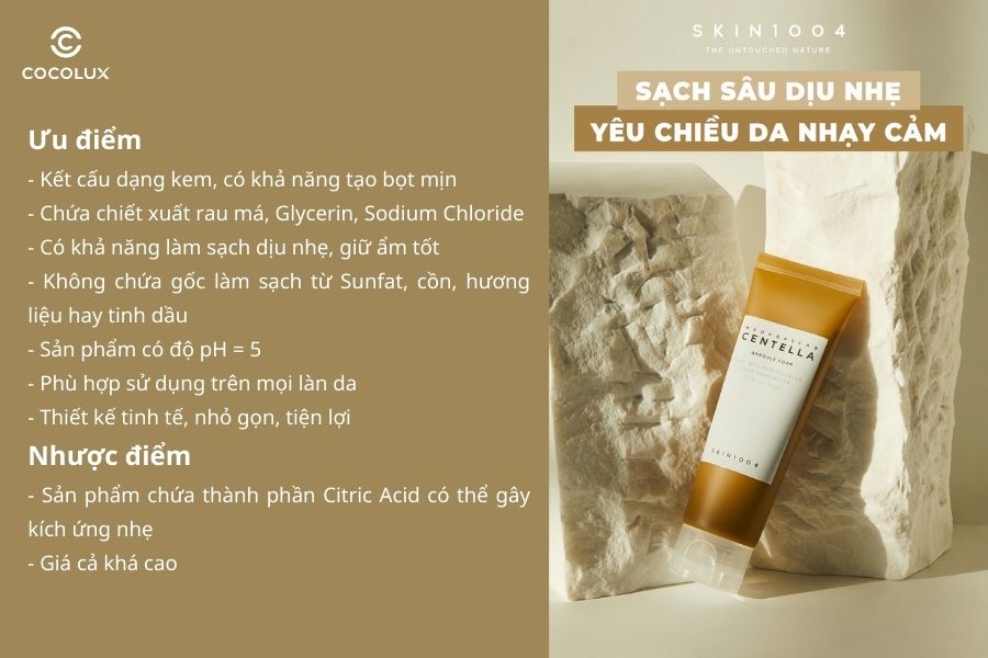 Ưu điểm, nhược điểm&nbsp;của sữa rửa mặt Skin1004 Madagascar Centella Ampoule Foam