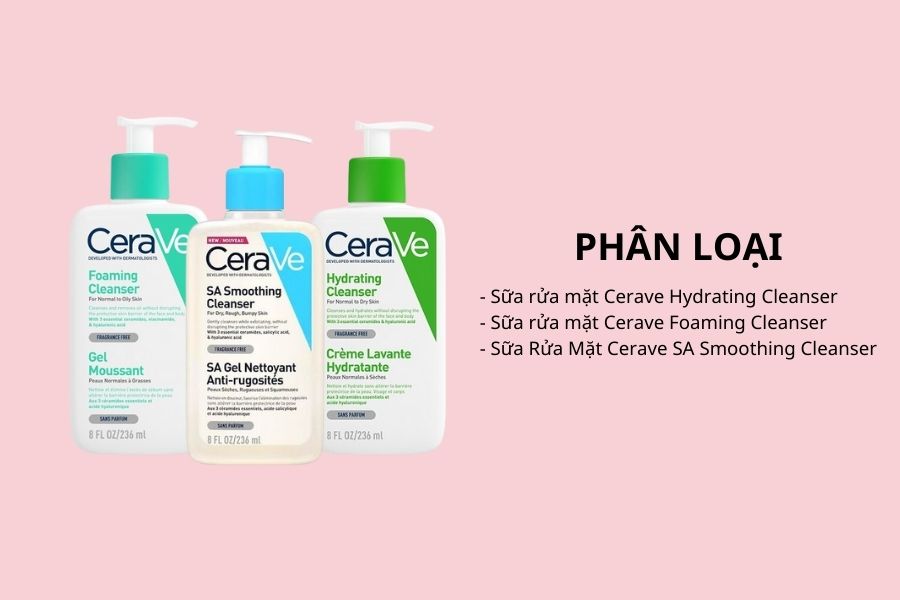 Ph&acirc;n loại sữa rửa mặt Cerave