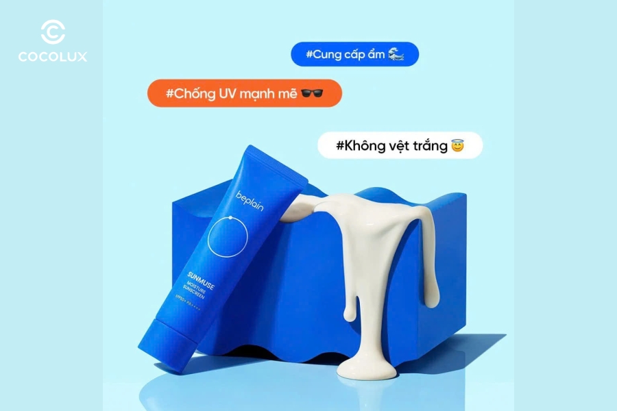 C&ocirc;ng dụng của kem chống nắng Beplain m&agrave;u Xanh Biển
