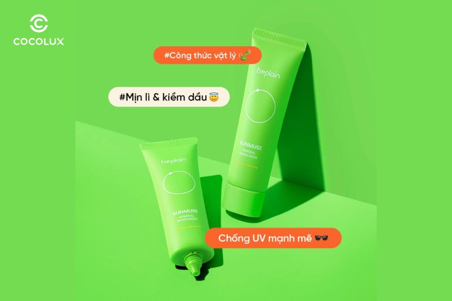 C&ocirc;ng dụng của kem chống nắng Beplain Xanh L&aacute;