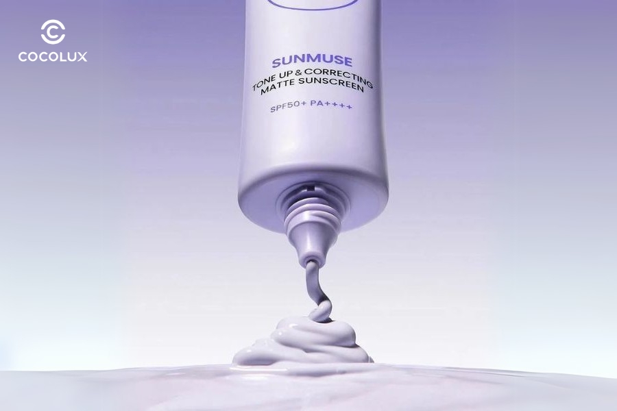 Kết cấu của kem chống nắng Beplain m&agrave;u T&iacute;m Nhạt