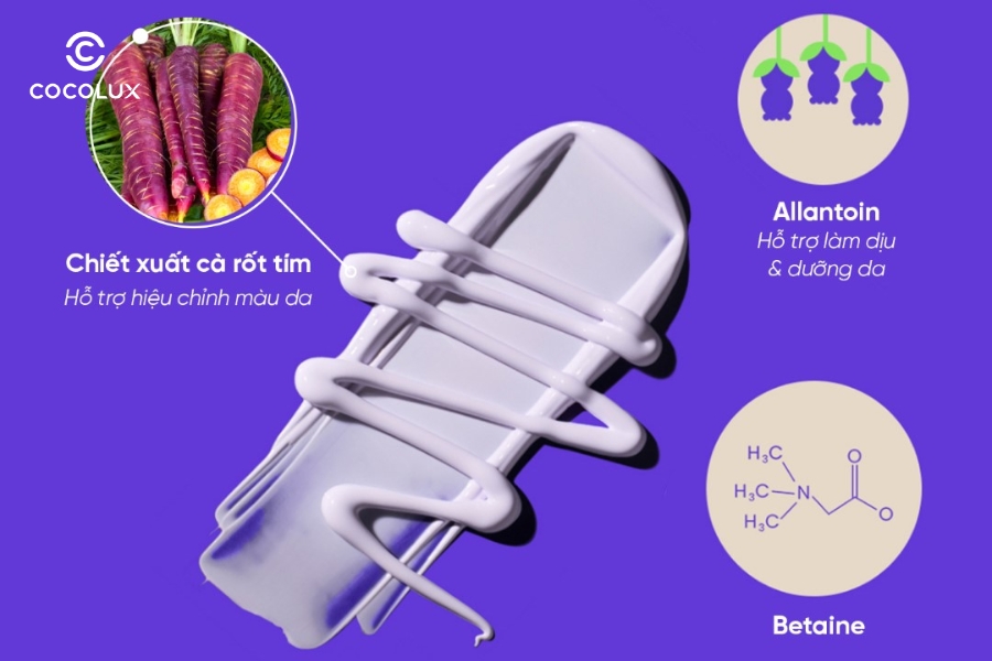 Th&agrave;nh phần của kem chống nắng Beplain m&agrave;u T&iacute;m Đậm