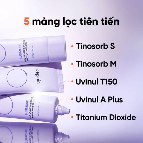 Kem Chống Nắng Beplain Sunmuse Tone Up & Correcting Matte Sunscreen SPF50+ PA++++ (Tím Nhạt) -10ml