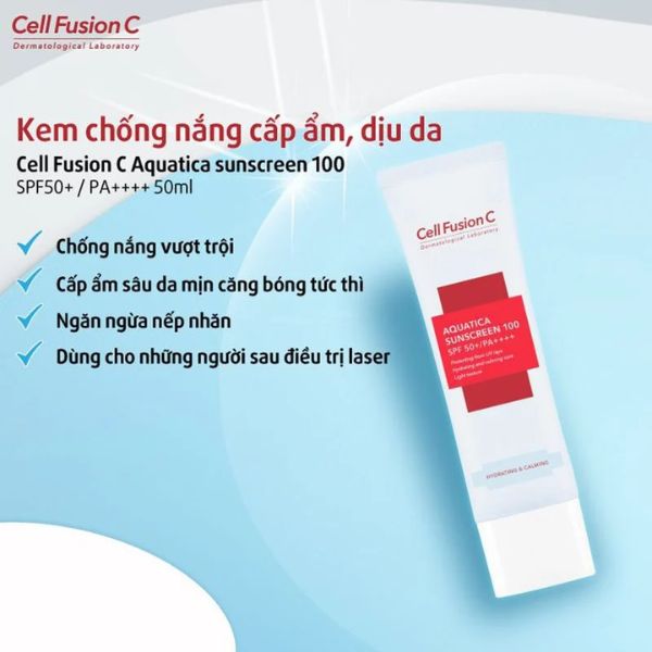 Kem Chống Nắng Cellfusion Aquatica Sun Cream 100 SPF50+ PA++++ 10ml