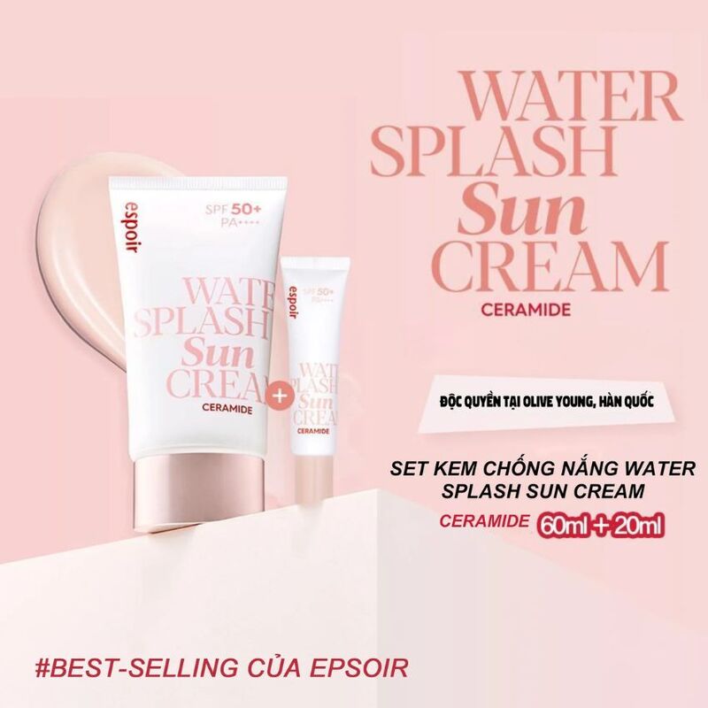 Kem Chống Nắng Espoir Water Splash Sun Cream Ceramide SPF 50 PA++++ (60ml + 20ml)