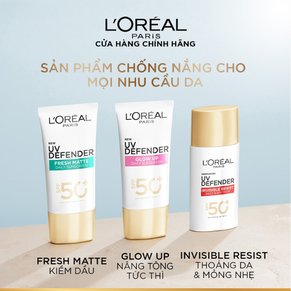 Kem Chống Nắng Loreal UV Defender Matte & Fresh Kiềm Dầu Thoáng Mịn 50ml