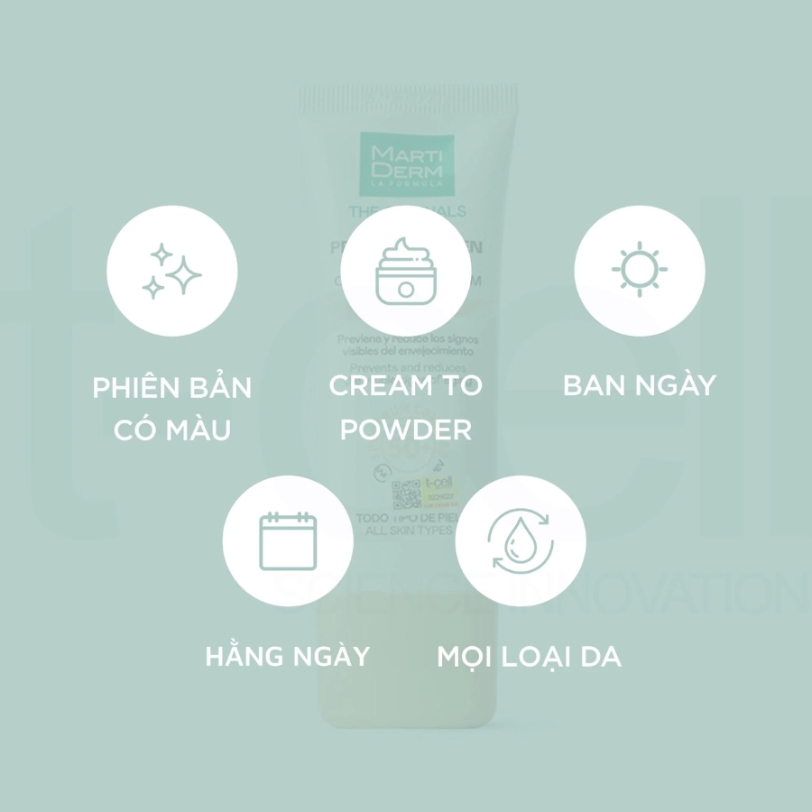 Kem Chống Nắng MartiDerm The Originals Proteos Screen SPF50+ 40ml - Light