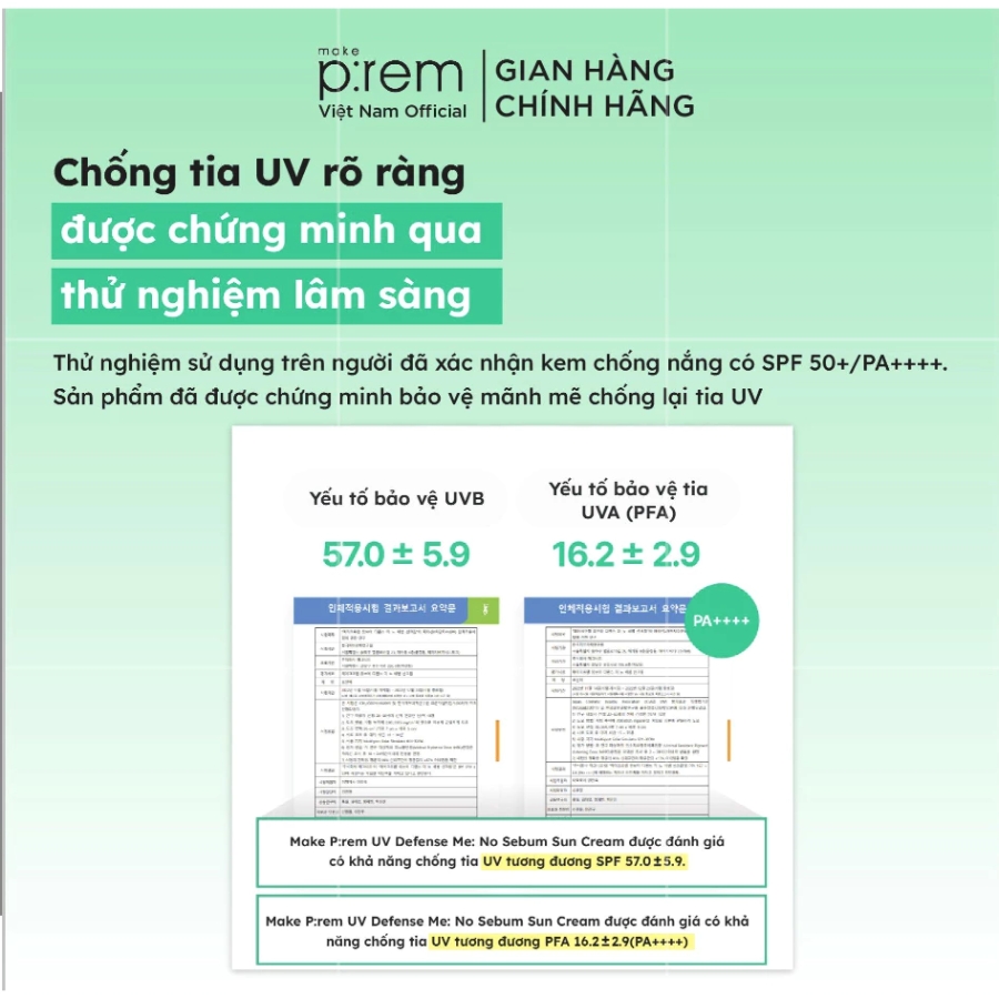 Kem Chống Nắng No Sebum Sun Cream Make P:rem Kiềm Dầu 6H SPF 50+ PA++++ - 50ml