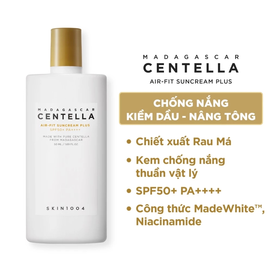 Kem Chống Nắng Skin1004 Madagascar Centella Air-Fit Suncream Plus SPF50+ PA++++ Chiết Xuất Rau Má 50ml