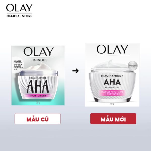 Kem Dưỡng Ẩm Olay Luminous Niacinamide AHA Sáng Da, Mờ Thâm Mụn 50g