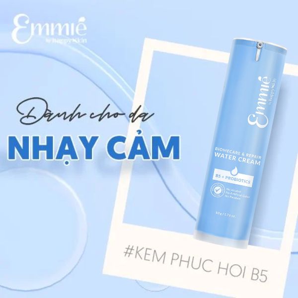 Kem Dưỡng Ẩm Và Phục Hồi Emmié by Happyskin Biomecare & Repair Water Cream B5 + Bifida 50g