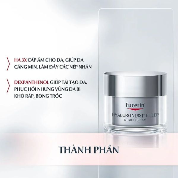 Kem Dưỡng Eucerin Giúp Giảm Nếp Nhăn Ban Đêm Anti - AGE Hyaluron (3x) + Filler 50ml