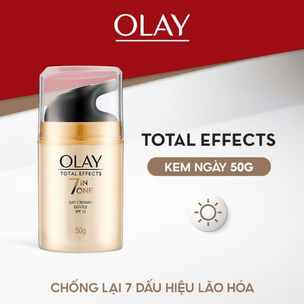 Kem Dưỡng Olay Total Effects Dịu Nhẹ Ngừa Lão Hóa Ban Ngày Total Effects 7 in One Day Cream Gentle SPF 15 50g