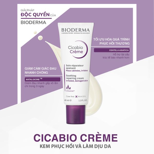 Kem Dưỡng Phục Hồi Da Bioderma Cicabio Creme+ 40ml