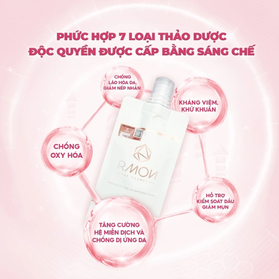 Kem Dưỡng Trắng Da Body Rmon White Label Dia Whitening Cream - Gói 50ml