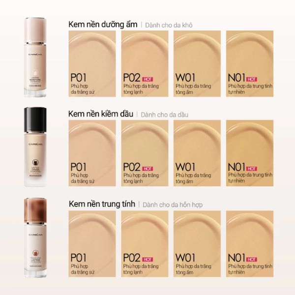 Kem Nền Carslan Lasting Cover Foundation P01