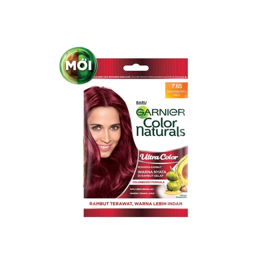 Kem Nhuộm Tóc Garnier Color Naturals Creme Riche Màu 7.65 Đỏ Thuần (Gói)