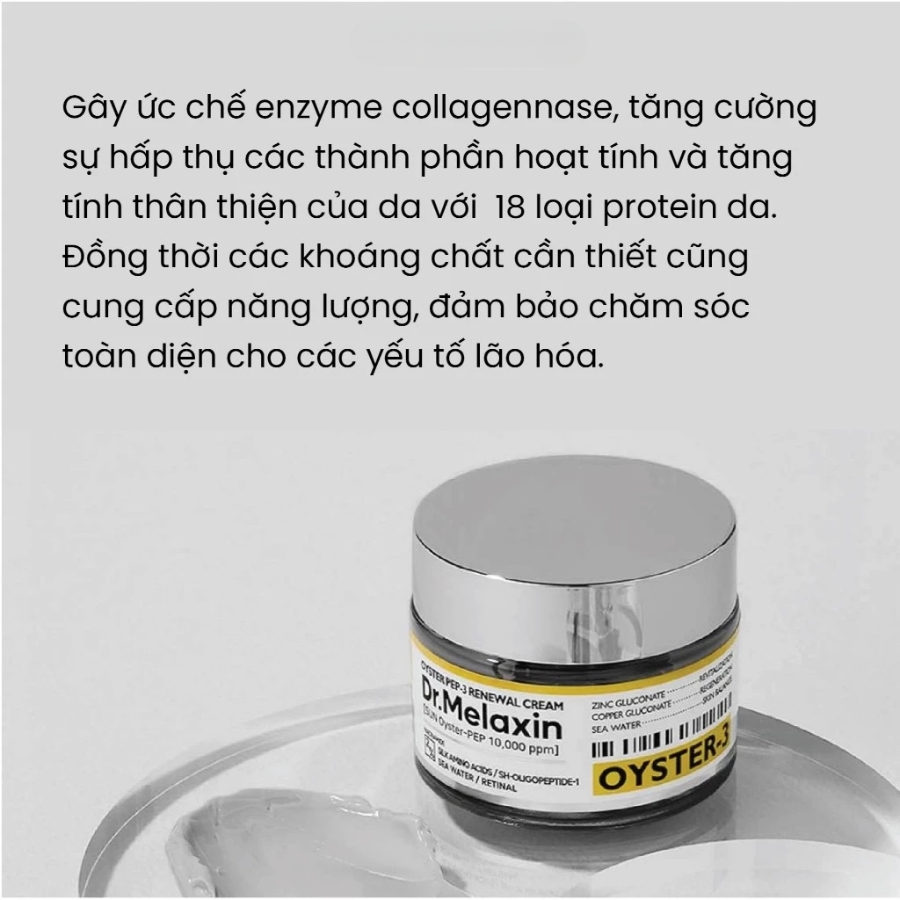 Kem Phục Hồi Dr.Melaxin Oyster Pep-3 Renewal Cream 50ml