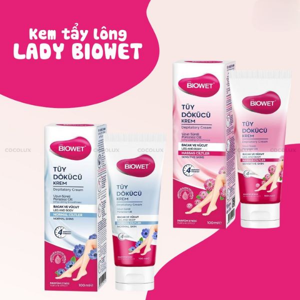 Kem Tẩy Lông Lady Biowet Tinh Chất Lô Hội - Da Nhạy Cảm 40ml