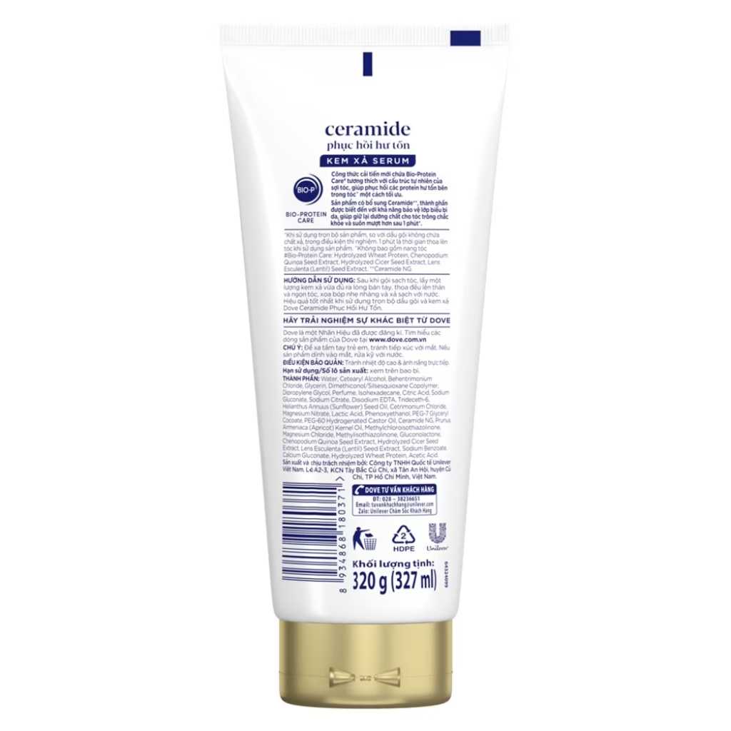 Kem Xả Serum Dove Ceramide Phục Hồi Hư Tổn 320g